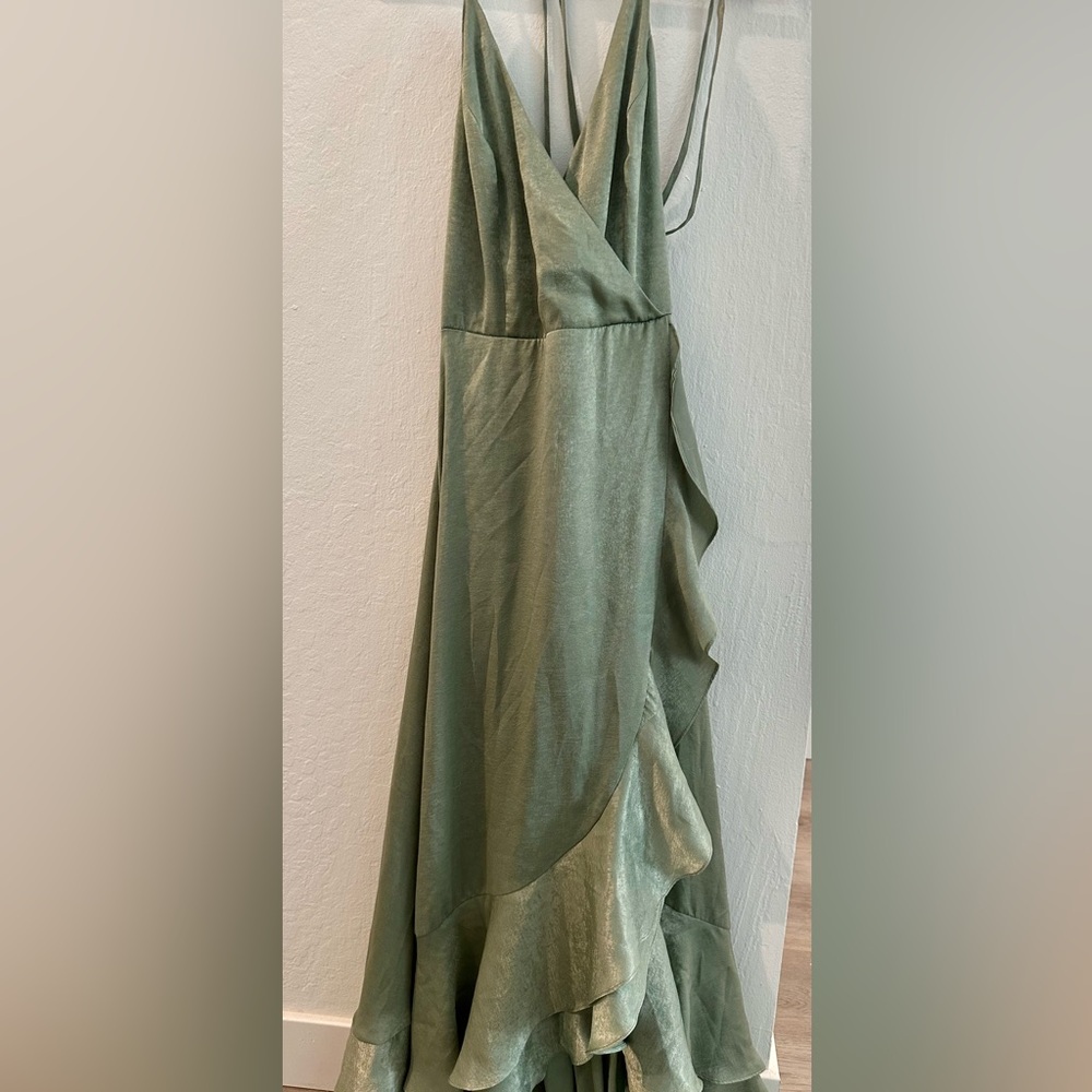 Lulu’s Green Ruffled High-Low Dress